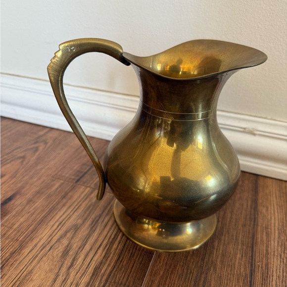 Vintage Solid Brass Pitcher Gold 7.5” - Picture 4 of 8